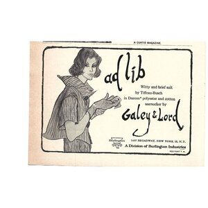Tiffeau Busch Galey Lord Burlington Advertisement 1960s Vintage Print Ad